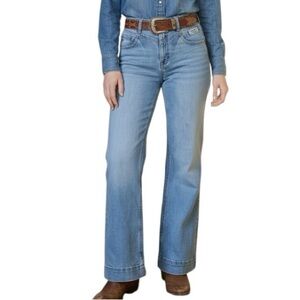 Smith + Rogue 32x32 Western Style Wide Leg High Rise Jeans Cowgirl